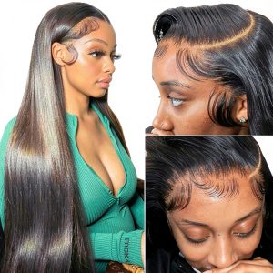 Brazilian Virgin Straight Lace Front Wigs Human Hair-0