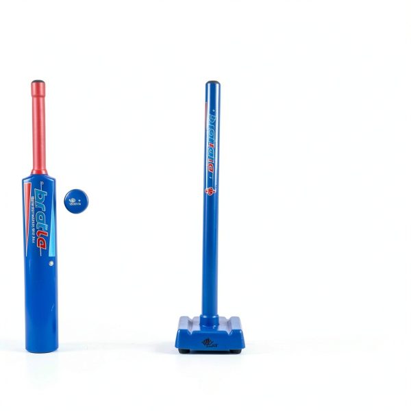Bratla Kids Cricket Set Plastic Bat Wind Ball Stumps-5
