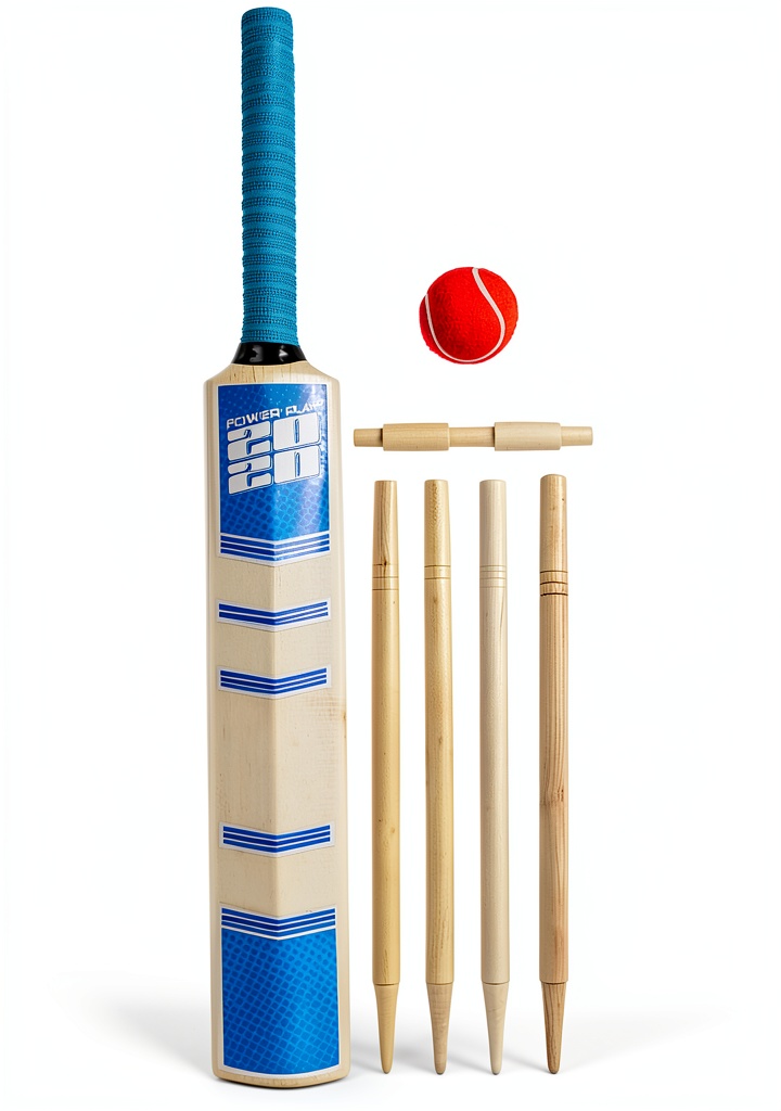 Children playing cricket in a backyard with the Power Play set