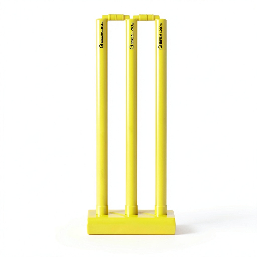 FORTRESS plastic cricket stumps set up in a backyard