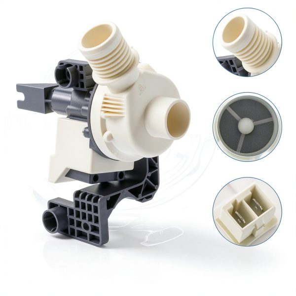 AMI PARTS W10876600 Washer Pump Grey/White Drain Pump for Whirlpool-1